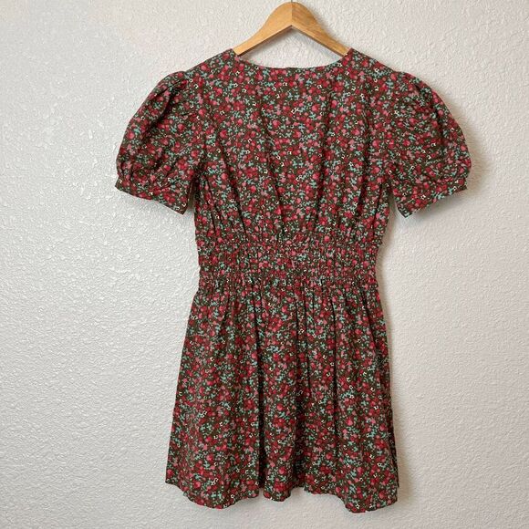 Free People Pennie Floral Short Sleeve Smocked Mini Dress Women's Size Small - Picture 3 of 6